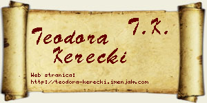 Teodora Kerečki vizit kartica